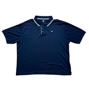 Dockers Golf Polo Shirt Black Mens Size 2XL Performance Moisture Wicking Stretch